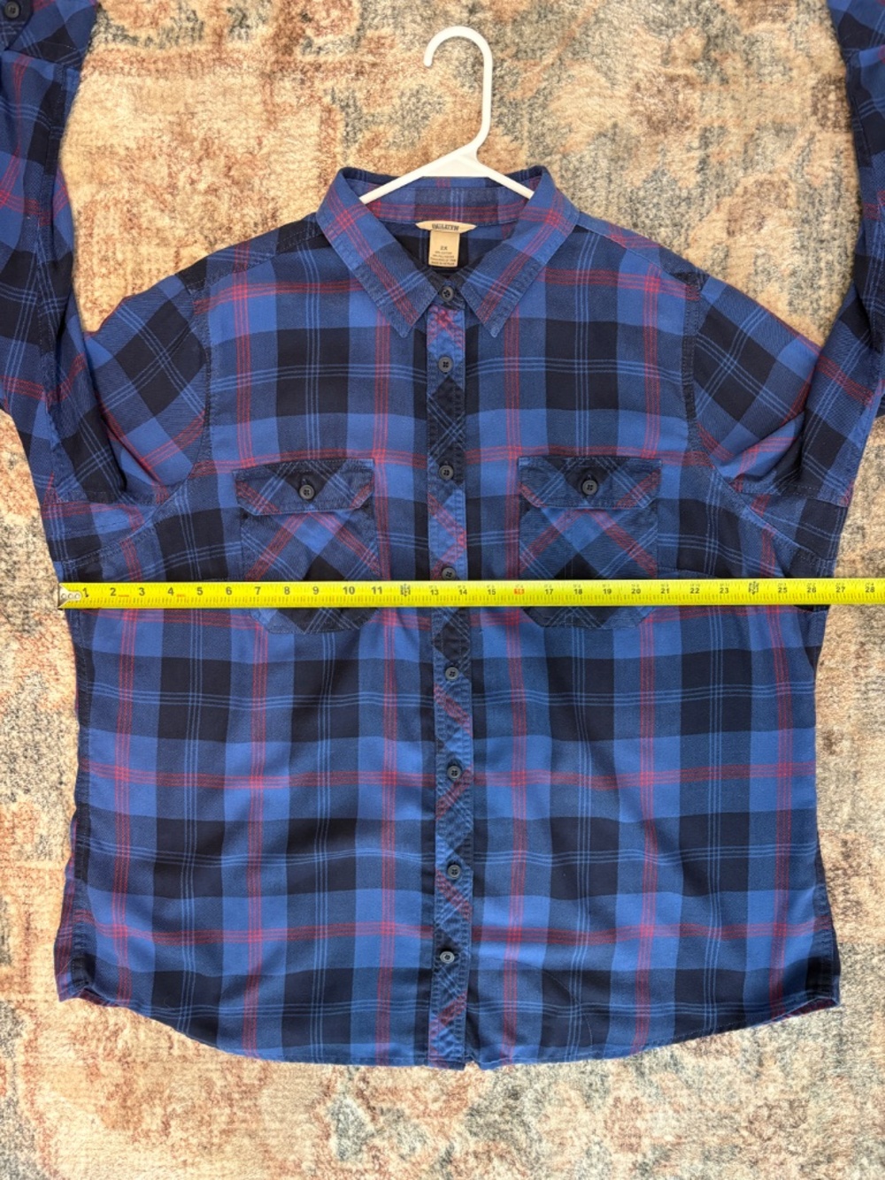Duluth Trading Co 89801 Women's Blue Plaid Crosscut Wicking Flannel Shirt Top 2X - Picture 8 of 11